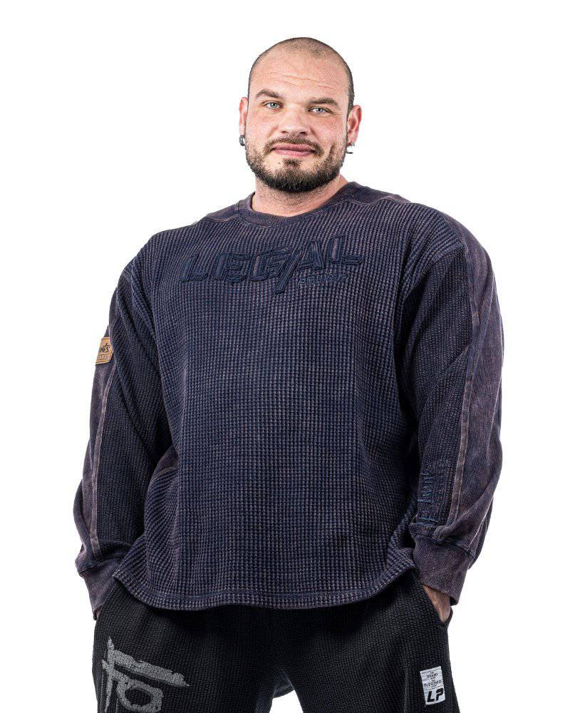 Sweater Legal Power Stonewashed Waffel Pique