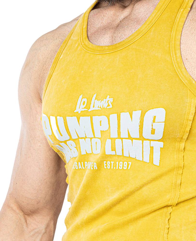 Tanktop Pumping has no Limit Stonewashed Ribbed