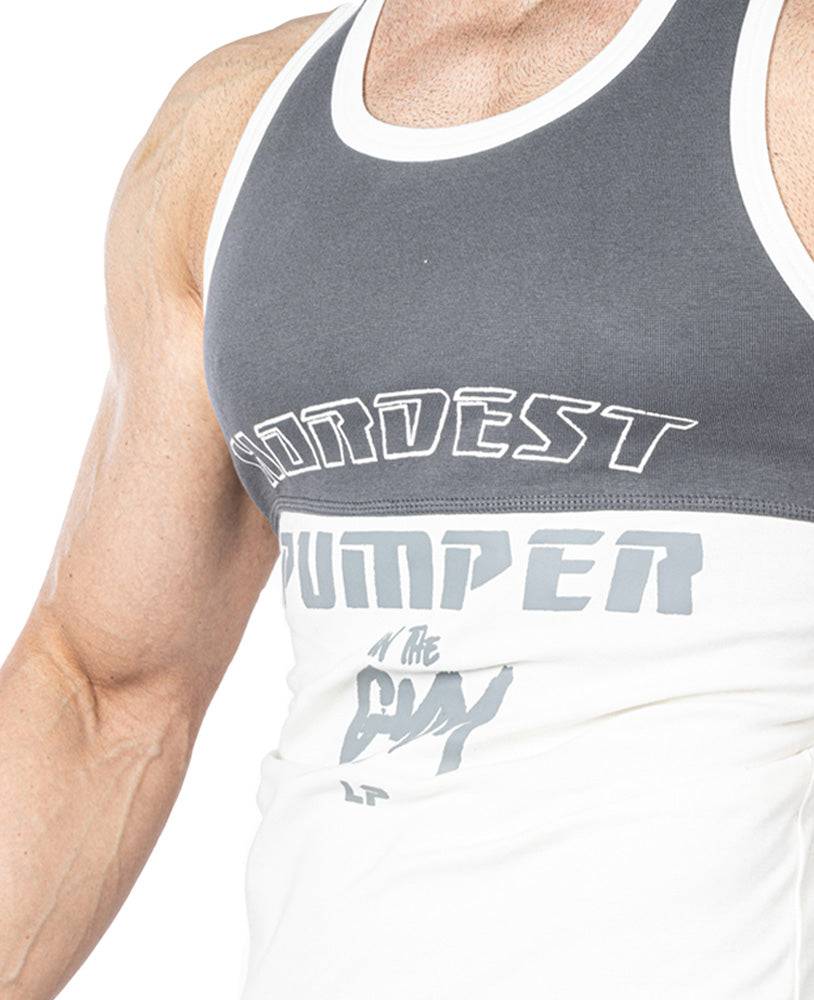 Tanktop Split Hardest Pumper in the Gym Stonewashed Ribbed